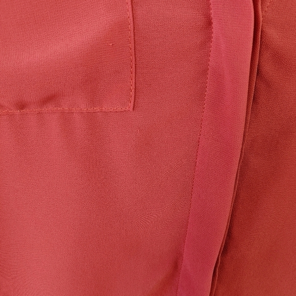 Forever 21 Watermelon /Orange Sheer Button Down Womens Small - Picture 8 of 9